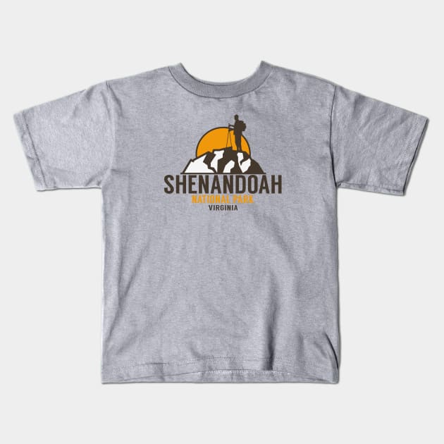 SHENANDOAH NATIONAL PARK VIRGINIA HIKING CAMPING Kids T-Shirt by heybert00